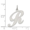 thumbnail image 4 of FB Jewels Sterling Silver Rhodium-plated Large Fancy Script Initial R Charm, 4 of 4