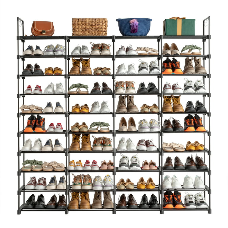 Shoe Rack Organizer,32-40 Pairs Shoe Storage Shelf,9 Tiers Shoe Stand, ShoeRack for Closet,Boot Organizer with 2 Hooks,Stackable Shoe Tower –  Built to Order, Made in USA, Custom Furniture – Free Delivery
