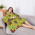thumbnail image 5 of Oversized Wearable Blanket Hoodie,Highland Cow Sunflower Field Pattern Sherpa Blanket Hoodie with Super Pockets,Super Warm Fuzzy Pullover for Women & Men, 5 of 6