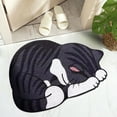 thumbnail image 6 of WMGHA Cat Rug - Decorative Cat Door Mat with Sleeping Tabby Cat Design - Floor Carpet for Front Door,Bathroom Entry,Living Room,Hand-Hooked Polyester Material,Non-Slip Bottom - 24x15.75 inches, 6 of 7
