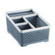 thumbnail image 2 of Bathroom Organizer Caddy | Plastic Storage Basket for Makeup Brushes, Cotton Swabs, Cosmetics, Pens | Multi-Compartment Box | Blue Beige Pink | 7.9x5.7x3.9 in | Desk, Bathroom, Vanity, 2 of 6