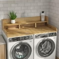 thumbnail image 2 of Washer Dryer Countertop, 2-Tier Laundry Countertop with Edge Rails, 54" Width * 27.5” Depth Washer and Dryer Covers for The Top for Laundry Room Organization, Large Space Laundry Topper, Natural Wood, 2 of 9