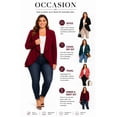 thumbnail image 6 of Women's Plus Size Casual Long Sleeves Open Front Solid Office Work Wear Blazer Jacket, 6 of 6