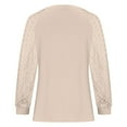 thumbnail image 5 of Fshiont Womens Long Sleeve Shirts Pleated Lace Tops Fall Fashion Outfits Business Casual Blouses Beige XL, 5 of 6