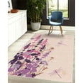 thumbnail image 4 of Dragonfly Decorative Rug, Nature Plants Grass with Wildflowers with Paintbrush Effects Print Art, Quality Carpet for Bedroom Dorm and Living Room, 6 Sizes, Dark Purple, by Ambesonne, 4 of 4