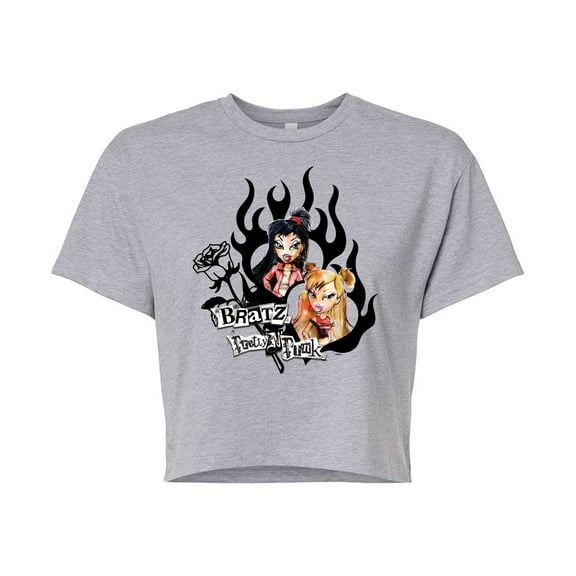 Bratz - Pretty in Pink - Original Dolls - Flames - Juniors Cropped Cotton Blend T-Shirt