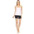 thumbnail image 4 of Essential Elements 4 Pack: Women's Cotton Spandex Spaghetti Strap Sleeveless Long Strappy Basic Layering Camisole XS-3XL Large, Black/White, 4 of 5