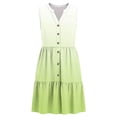 thumbnail image 5 of TaTaai Women's Spring Summer Print Dress V-Neck Sleeveless Button Front Solid Color Loose Casual Midi Long Dress for Daily Home Beach Wear Gift, 5 of 7