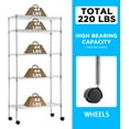 thumbnail image 3 of QueipA Storage Shelves Heavy Duty Shelving 5 Tier Layer Wire Shelving Unit with Wheels, 3 of 8