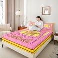 thumbnail image 3 of Erosebridal Sport Softball Letter Monogrammed E Full Size Sheets 4-Piece for Teens,Baseball Ice Cream Drip Bed Sheets for Boys Girls,Super Cozy Room Decor, 3 of 5