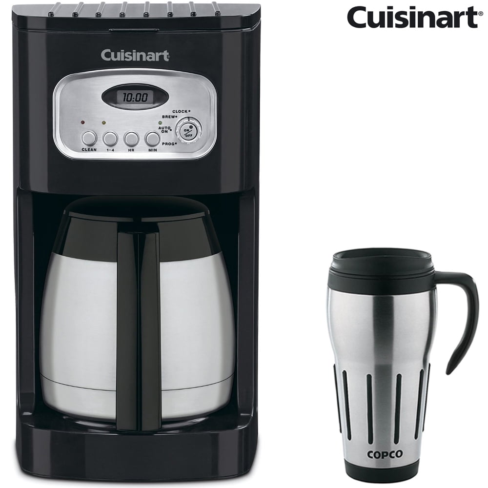 Restored Cuisinart DCC 1150BKFR 10 Cup Programmable Thermal Coffeemaker with 24 Ounce Big Joe Thermal Travel Mug Refurbished