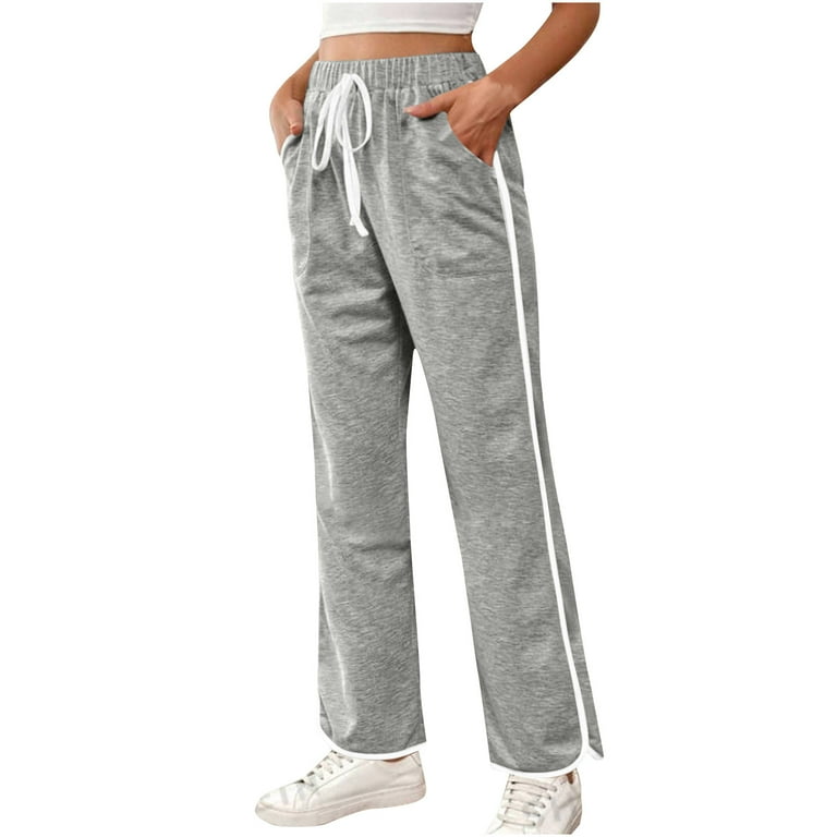 Baggy Wide Leg Sweatpants for Women Casual Loose Fleece Elastic