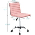 thumbnail image 3 of XPOPR Mid Back Task Chair,Low Back Leather Swivel Office Chair,Computer Desk Chair Retro with Armless Ribbed (Pink), 3 of 9