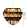 thumbnail image 3 of BJUTIR Christmas Decor Book Lovers Heart Shaped Bookshelf Pendant Acrylic Ornament, 3 of 5