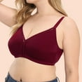 thumbnail image 4 of Bigersell Molded Bra Women Seamless Push Up Lace Sports Bra Comfortable Breathable Tops Underwear Tall Size Padded Bra, Style 8550, Wine 44B, 4 of 9
