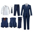 thumbnail image 4 of ETHAN Boys Suits 5 Piece Formal Suit Set Slim Fit Formal Dress Clothes Ring Bearer Outfit for Kids 2T, 4 of 8
