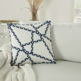 thumbnail image 4 of Mina Victory 18x18" Square Fabric Woven Braided Geometric Throw Pillow in Navy, 4 of 5