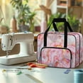 thumbnail image 4 of ZIATUBLE Marble Stripes Sewing Machine Travel Case Reusable Carrier Supply Organizer for Accessories Universal Sewing Machine Tote Storage Case Carry Bag Lightweight Sewing Kit Storage, 4 of 7