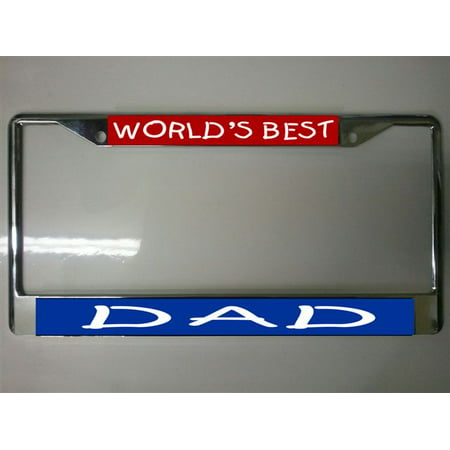 World's Best Dad Photo License Plate Frame Free Screw Caps with this