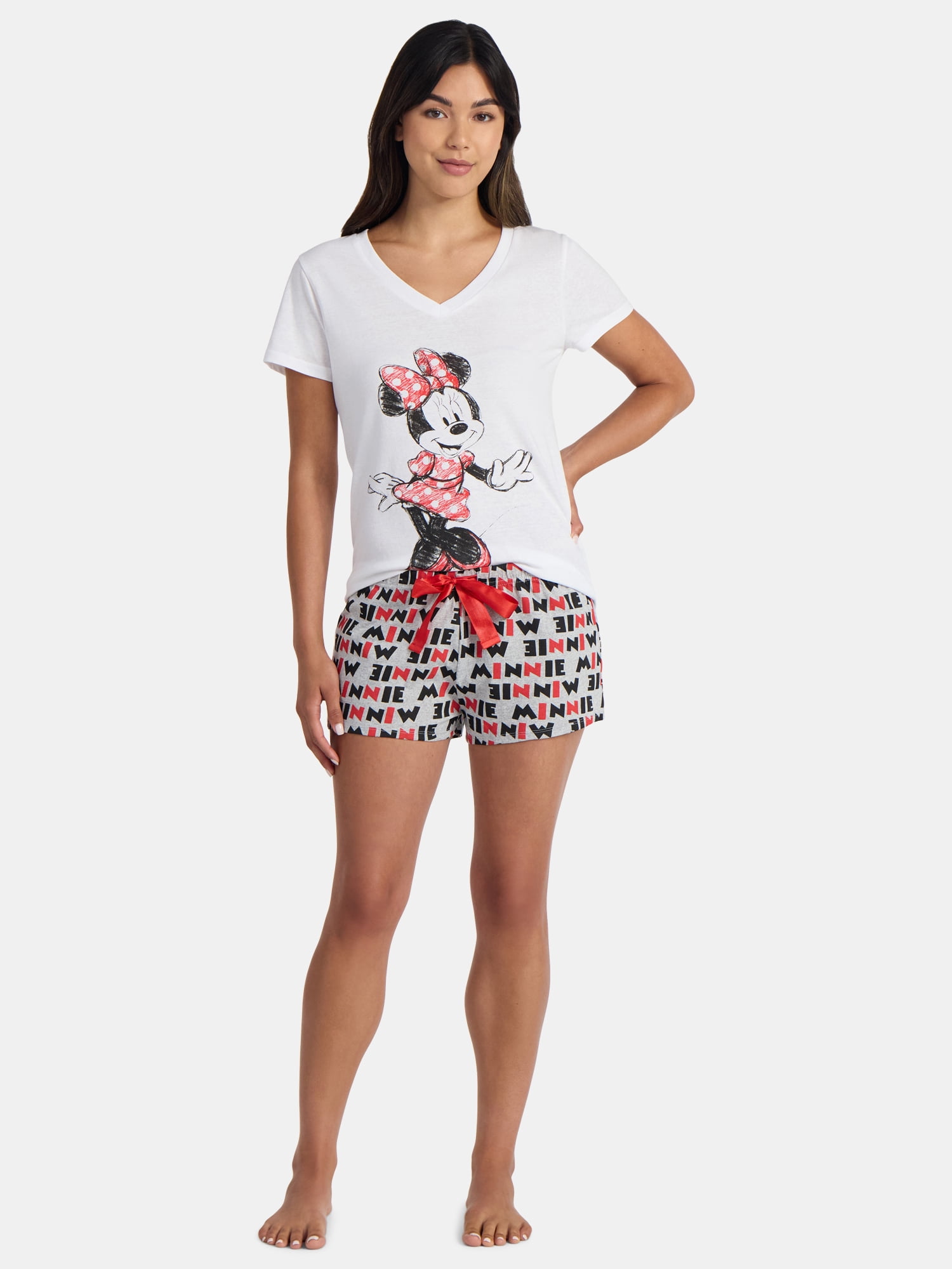 Disney Women's Minnie Mouse Text Print Boxer Sleep Shorts, Sizes S-XXL