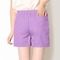 thumbnail image 4 of Summer Savings Clearance 2024! TAGOLD Womens Summer Pants,Women's Solid Color Elastic Waistband Pocket Sports Shorts Shorts, 4 of 4