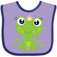 thumbnail image 3 of Inktastic Cute Frog, Green Frog, Frog Princess, Crown Girls Baby Bib, 3 of 4