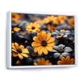 thumbnail image 2 of Designart "Sunny Marigold Photography Yellow and Grey Flowers" Floral Floater Framed Wall Art Print, 2 of 7