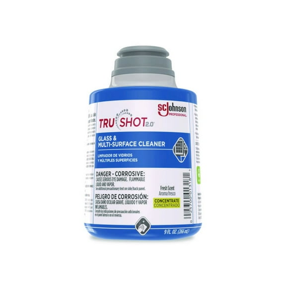 SC Johnson Professional TruShot 2.0 Glass and Multisurface Cleaner, Fresh Scent, 9 oz Cartridge, 4/Carton