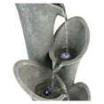 thumbnail image 7 of 33.5" Outdoor Water Fountain With LED Lights, Modern Relaxation 4-Tiered Curved Cascading Waterfall Fountain for Decor, Indoor Outdoor Zen Fountain for Patios and Gardens with Built-in Pump, 7 of 7