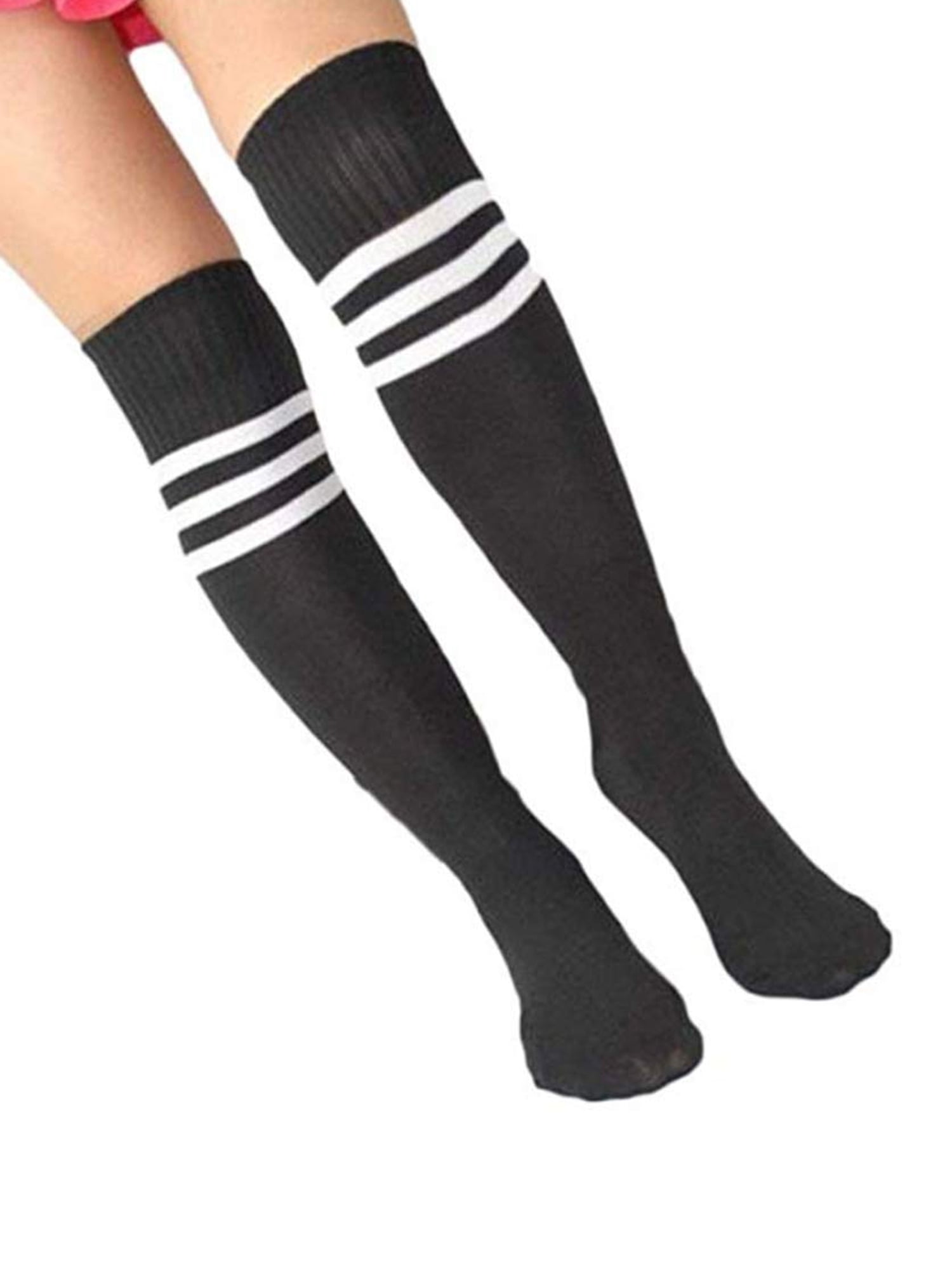 Striped Knee High Football Socks Soccer Hockey Sport Long Tube Stocking