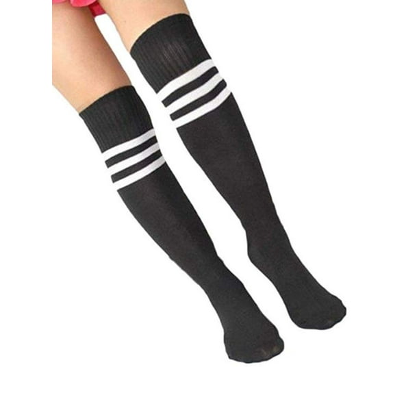 Striped Knee High Football Socks Soccer Hockey Sport Long Tube Stocking 