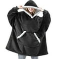 thumbnail image 1 of Sudadera con capucha manta usable Sonducket para hombres y mujeres Negro, 1 of 6