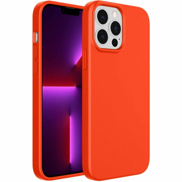 JETech Silicone Case Compatible with iPhone 13 Pro Max 6.7-Inch, Silky-Soft  Touch Full-Body Protective Phone Case, Shockproof Cover with Microfiber  Lining (Orange Red) 