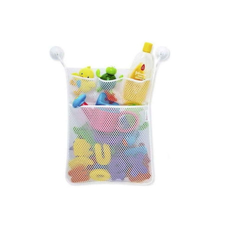 2019 New 33*45cm Bathroom Mesh Toys Storage Bag 3 Small 1 Big Lattice Suction Cup Baskets Organizer