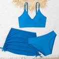 thumbnail image 4 of Swimsuit Girls 3 Piece Swimsuit with Cover Ups Beach Skirt Summer Cute Swimsuits Kids Bathing Suits for Kids 10-11 Years Girls Fashion, 4 of 7