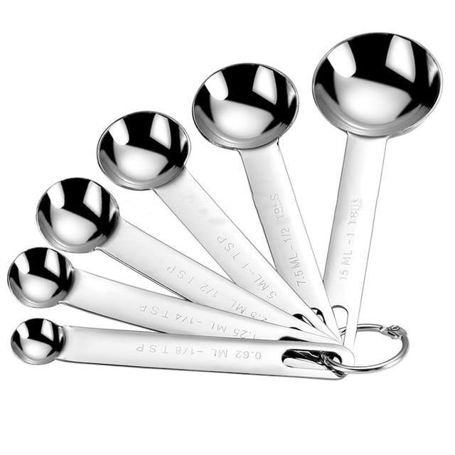 Cucharas medidoras, juego de tazas de cucharas medidoras de acero inoxidable, cucharada pequeña, para medir ingredientes secos y líquidos de regalo