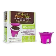 Cafe Filters & Cup Starter Pack | Reusable K Cup Coffee Pod With Disposable Paper Filters (100 Ct) For Keurig And Single Serve Coffee Makers