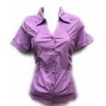 thumbnail image 7 of Womens Stretch Woven Button Down Short Sleeve Shirt, 7 of 7