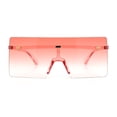 thumbnail image 3 of Oversize Rimless Shield Square Rectangle Large Sunglasses All Pink, 3 of 8