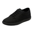 thumbnail image 6 of Unisex Canvas Sneakers Low Top Lace up Non Slip Work Shoes Lightweight Casual Tennis Comfortable Classic Footwear Black Size 10.5, 6 of 6