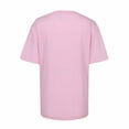 thumbnail image 4 of Lovskoo Summer Tops for Women 2024 Round Neck Short Sleeve Solid Color Casual Loose Tops Tops Shirt Pink, 4 of 6