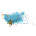 thumbnail image 1 of Uxcell Moon Star Printed Organza Bags, 50 Pcs 4.72x3.5 Inch Drawstring Mini Pouches for Party Wedding, Sky Blue, 1 of 6