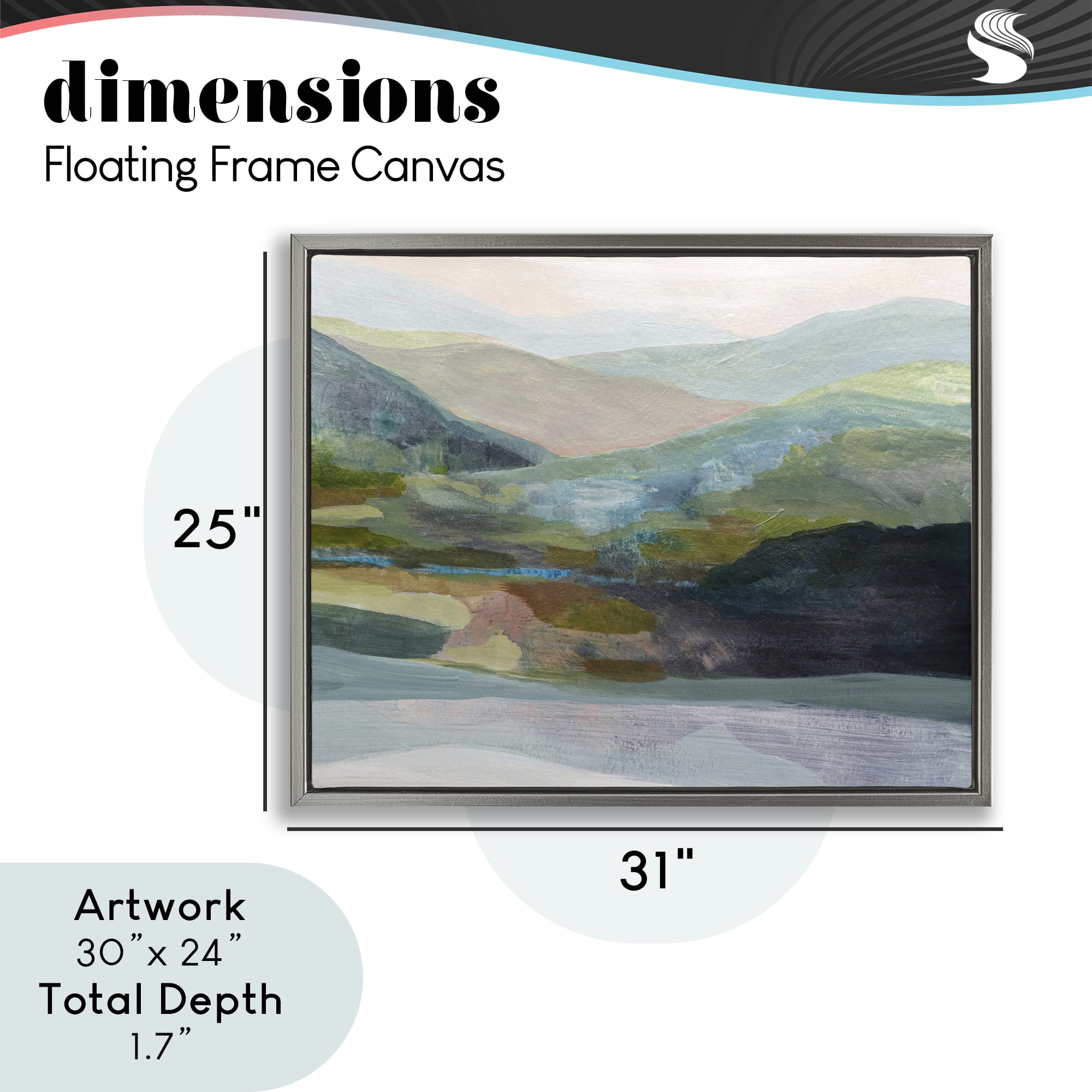 Stupell Industries Misty Morning Mountain Gradient Gray Framed Floater Canvas Wall Art, design by Farren Lee