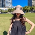 thumbnail image 5 of Women Sun Hat Stripe Contrast Color Sunscreen Bucket Hat, 5 of 7