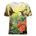 thumbnail image 5 of Flower Hummingbird Women's Short Sleeve Tops Casual Blouses T Shirt, 5 of 6