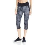 Under Armour Women's Fly-By Printed Run Capri, Black/Black, Medium