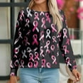 thumbnail image 3 of Scrubs for Women with Pockets, Moisture Wicking Holiday Scrub Tops, Stretch Plus Size Nurse Uniform Shirts Breast Cancer Awareness Pink L, 3 of 5