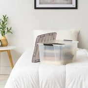 IRIS 40 Qt. Plastic Storage Bin with Lid, Stackable Storage Containers, Tote