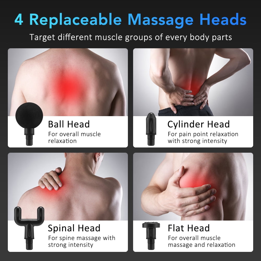 Flaremore Massage Gun,Mini Massage Gun,Deep Tissue Back Massage for Athletes,Percussion Massager with 4 Massages Heads & Silent Brushless Motor,Mothers Day Gifts for Mom,Handheld Messager Silver Gray