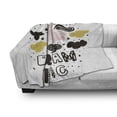 thumbnail image 3 of Dream Soft Flannel Fleece Blanket, Unicorn in the Sky with Stars and Clouds and Hand Drawn Dream Big Words, Cozy Plush for Indoor and Outdoor Use, 70" x 90", Pink Black Earth Yellow, by Ambesonne, 3 of 6